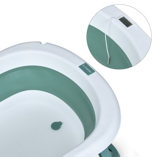 Ванночка детская "PLUS" ME 1151 PLUS Deep Green, с термометром, вкладыш, силикон, складная 