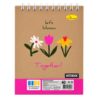 Блокнот для записей "Let's blum together" А6 АП-1711-113, 40 листов, пружина сверху