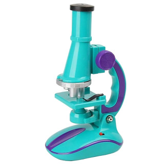 Детский микроскоп SK 0006(Turquoise) свет, 19,5 см, 2 пробирки, стекло