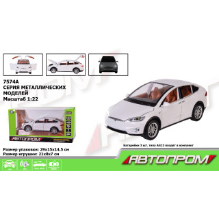 Машинка инерционная "Tesla Model X" Автопром 7574A, 1:22