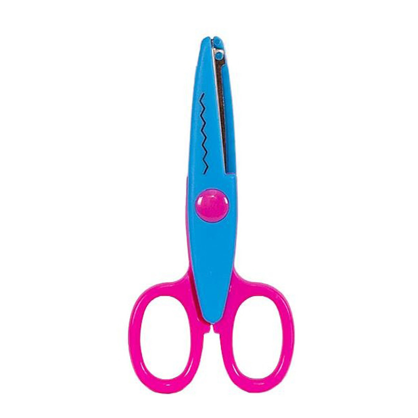 Ножиці дитячі 80685(Blue-Pink) з фігурним лезом - гурт(опт), дропшиппінг