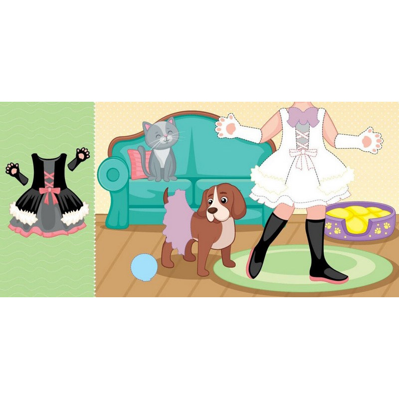 Детская книга с наклейками Одень куклу 