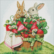 Алмазная мозаика "Кролики на пикнике" AMO7562 40х40 см Идейка