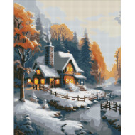 Алмазная мозаика "Зимний домик" ©art_selena_ua AMO7831, 40х50см