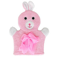 Мочалка-перчатка для купания малышей MGZ-0911(Pink) Зайка