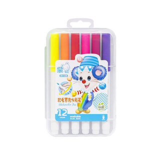 Фломастер - кисточка "Water color pen" 12 цветов 228-12 в пластиковом боксе 