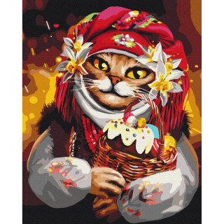 Картина по номерам "Пасхальная кошка" © Марианна Пащук BS53428  Brushme 40х50 см