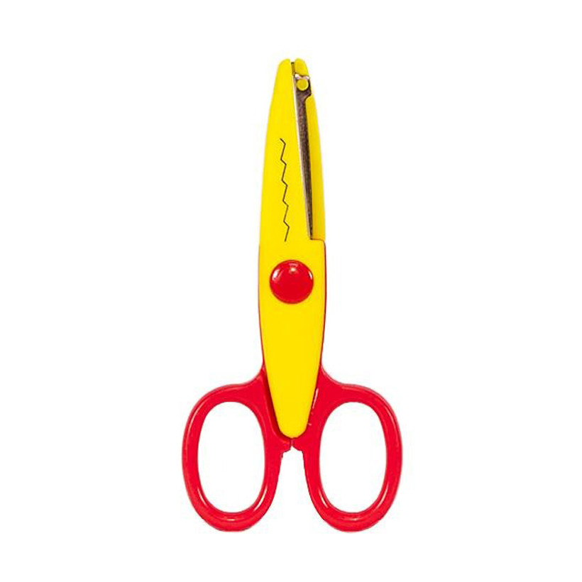 Ножницы детские 80685(Red-Yellow) с фигурным лезвием опт, дропшиппинг