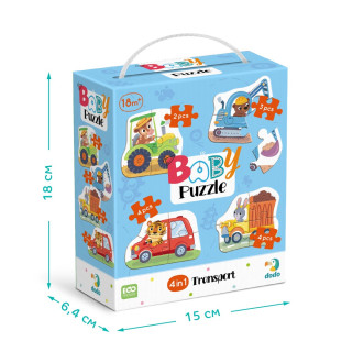 Детский пазл 4 в 1 "Baby puzzle. Транспорт" 300685 набор 4 в 1