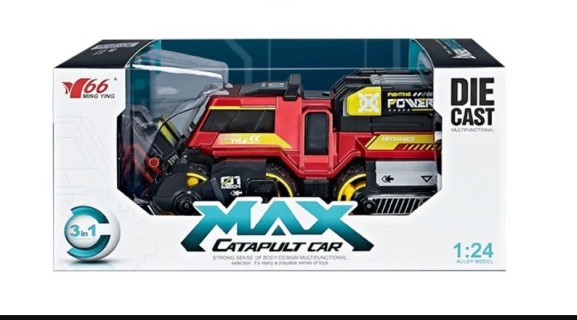 Детская машинка "Max catapilt car 3 в 1" MY66-M1223(Red) стреляет патронами на присосках