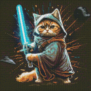 Алмазная мозаика "Кот-воин" ©pravda.dmtr AMO7565 40х40 см Идейка
