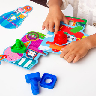 Гра-конструктор з болтами @Fisher-Price. Парк розваг@ Vladi Toys VT2905-21 Укр