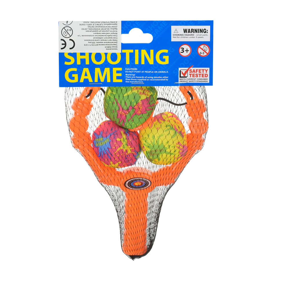 Детская Рогатка XG88-23(Orange) 3 мягких шарика, в сетке опт, дропшиппинг
