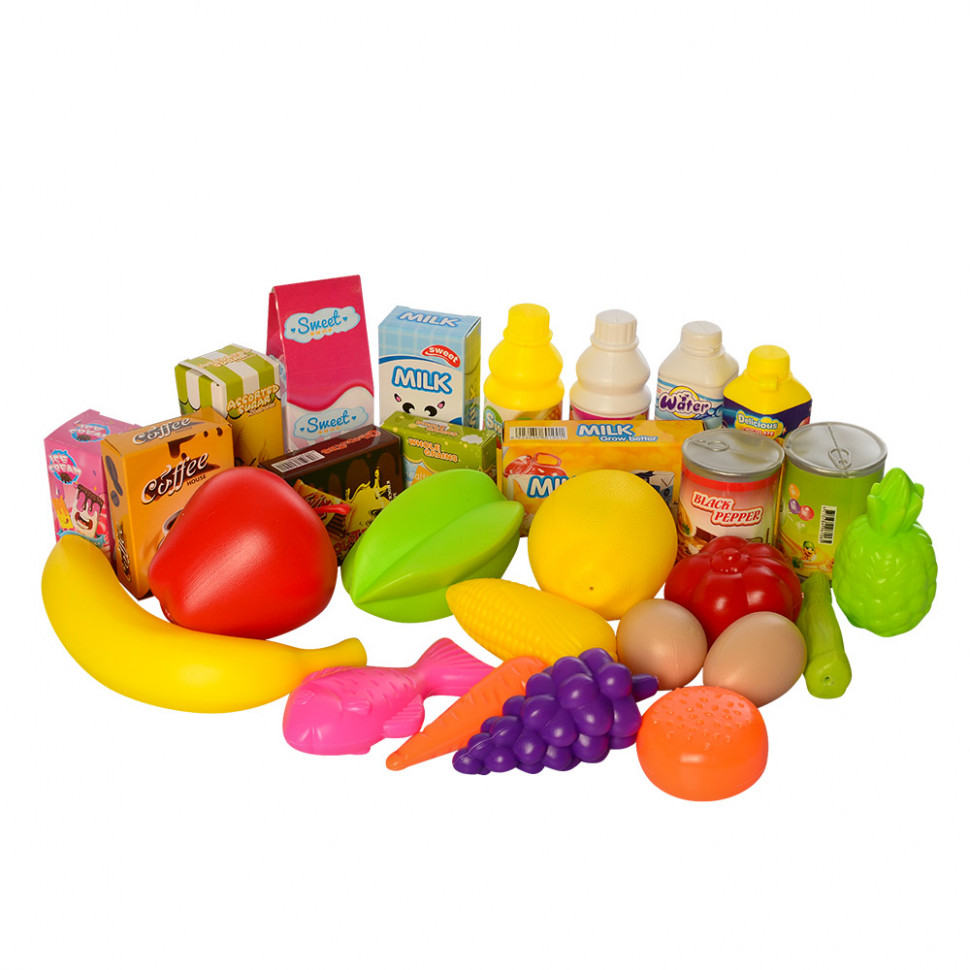 Игрушечная тележка с продуктами 922-09, 56 деталей опт, дропшиппинг