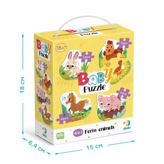 Детский пазл 4 в 1 "Baby puzzle. Сельские животные" 300686 набор 4 в 1