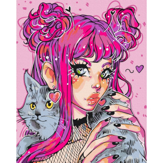 Картина по номерам "Кошачий взгляд" @ nila_art_art BS53522  Brushme 40х50 см