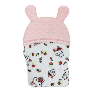 Прорезыватель-перчатка "Зайчик" MGZ-0404(Pink) на липучке