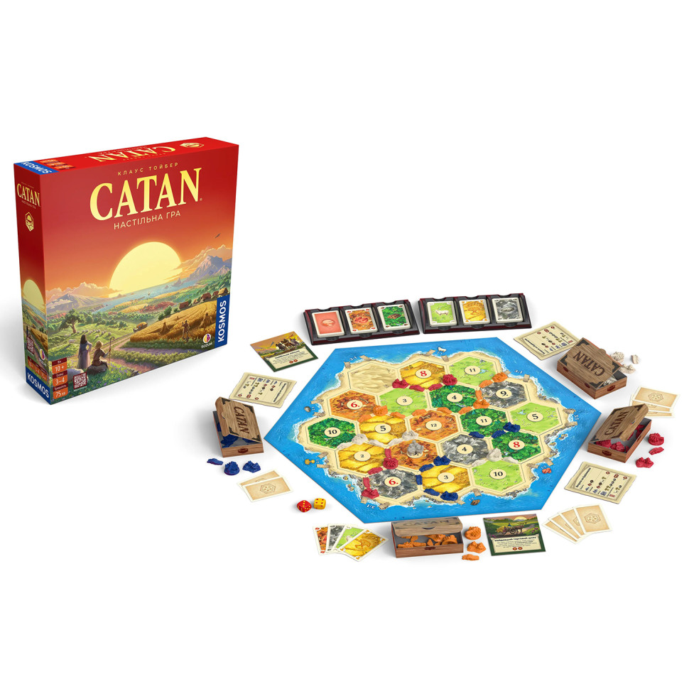 Стратегічна настільна гра CATAN R100UA від 10 років, 3-4 гравця - гурт(опт), дропшиппінг 