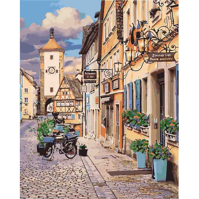 Картина по номерам Городской пейзаж "Сказочная Бавария" 40*50см KHO3540