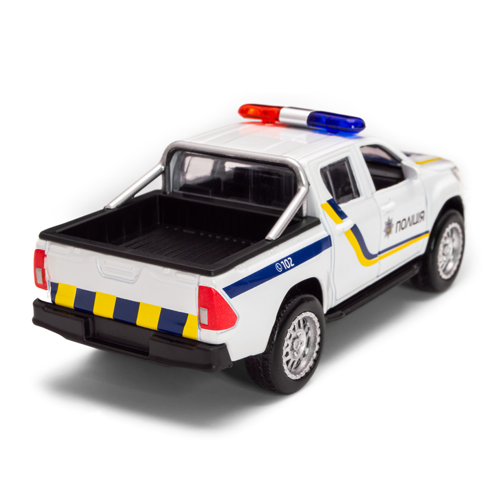 Дитяча автомодель Toyota Hilux Police TechnoDrive KM250426 масштаб 1:32 - гурт(опт), дропшиппінг