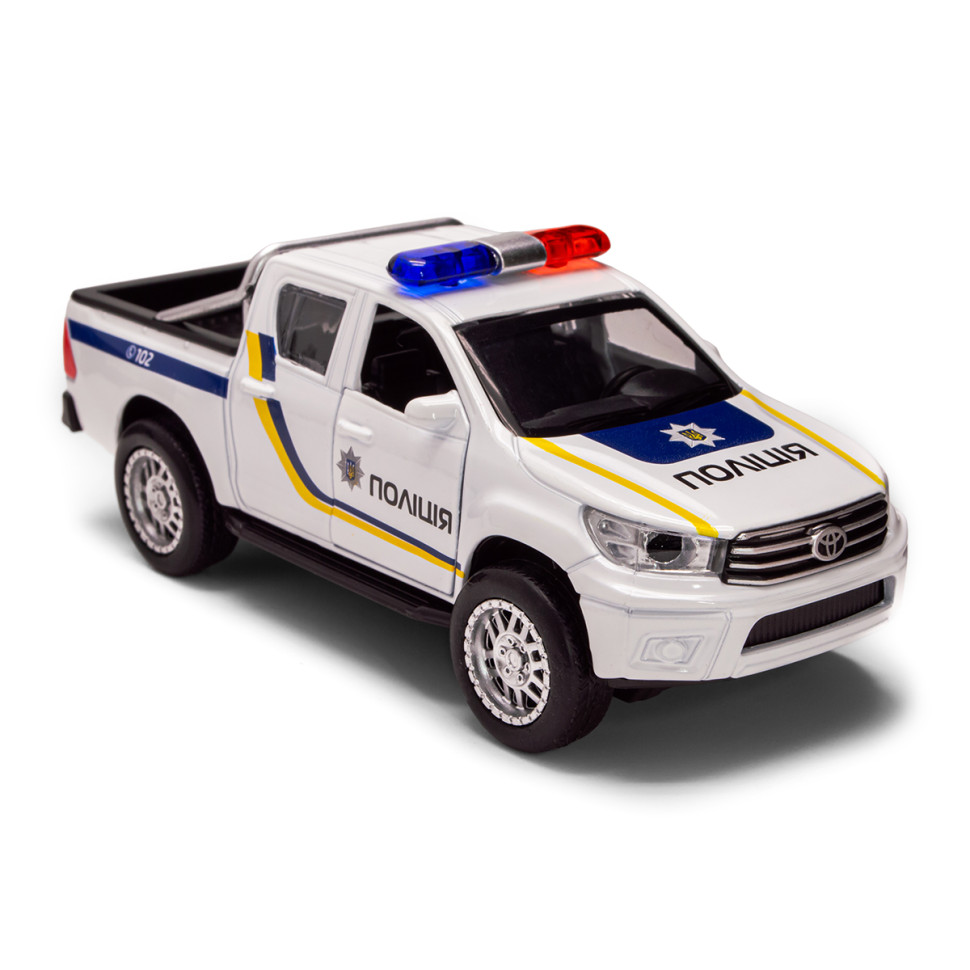 Дитяча автомодель Toyota Hilux Police TechnoDrive KM250426 масштаб 1:32 - гурт(опт), дропшиппінг