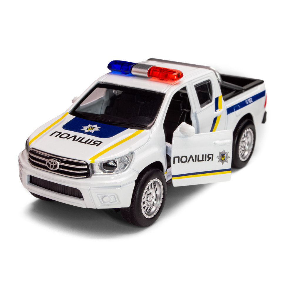 Дитяча автомодель Toyota Hilux Police TechnoDrive KM250426 масштаб 1:32 - гурт(опт), дропшиппінг