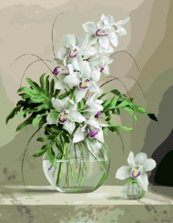 Картина по номерам. Brushme " Орхидеи в вазе " GX21177, 40х50 см                                              