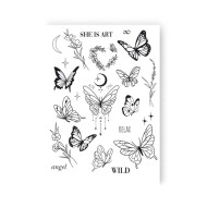 Набор временных татуировок «Бабочки и цветы» LB-188