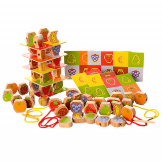 Развивающая шнуровка фрукты и ягоды A20, 60 деталей