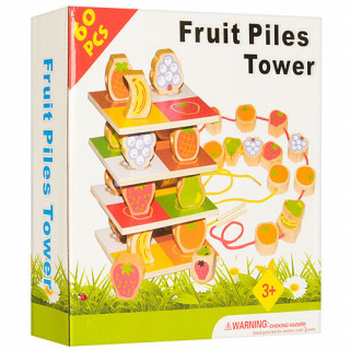 Развивающая шнуровка фрукты и ягоды A20, 60 деталей