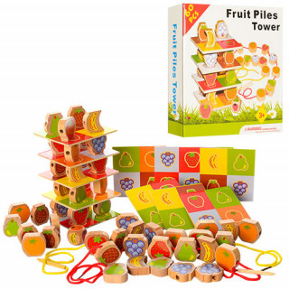 Развивающая шнуровка фрукты и ягоды A20, 60 деталей