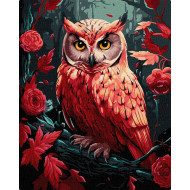 Картина по номерам "Красочная совушка с красками металлик" KHO6579 40х50 см