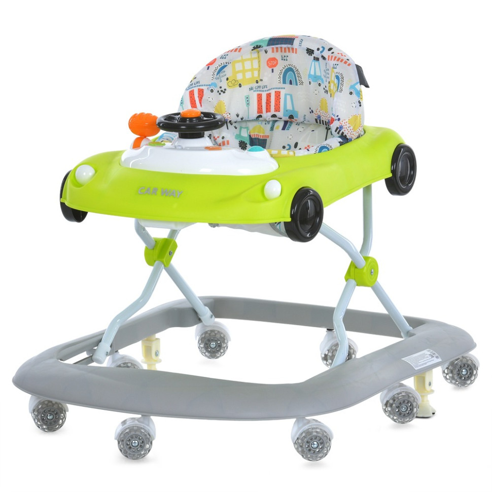 Детские Ходунки Car way ME 1216 Green-Gray, музыка, свет опт, дропшиппинг