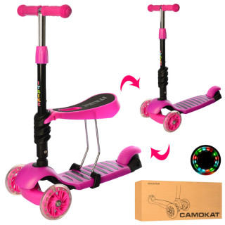 Дитячий самокат iTrike JR 3-054-P MAXI з кошиком