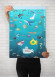 Детская игра с многоразовыми наклейками "Подводный мир" (KP-008), 43 наклейки опт, дропшиппинг