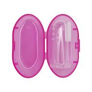 Силиконовая зубная щетка для десен MGZ-0706(Pink) в футляре 