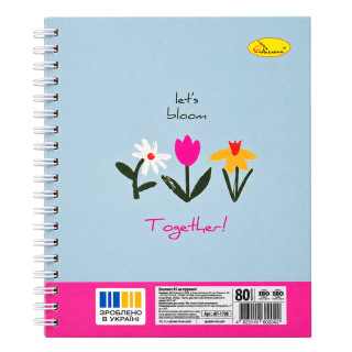 Блокнот для записей "Let's blum together" АП-1708-12 формат А5, 80 листов, пружина сбоку