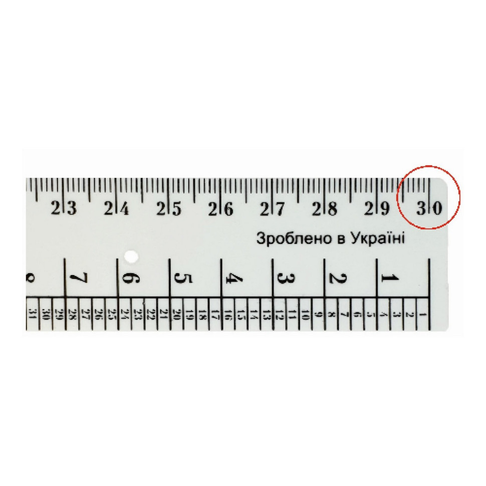 Линейка Закройщика AS-0609, К-9050 цвет белый, пластиковая, 30 см опт, дропшиппинг