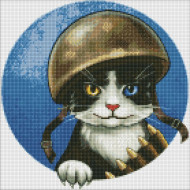 Алмазная мозаика "Воинственный котик" ©art.irina.pass AMO7591 40х40 см Идейка