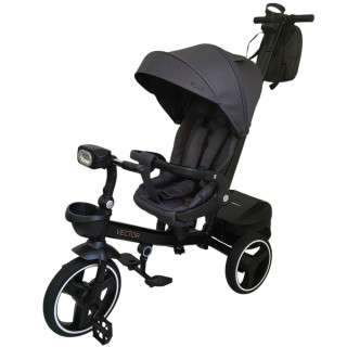 Детский трехколесный велосипед VECTOR ME 1162-1 Dark Gray, с родительской ручкой
