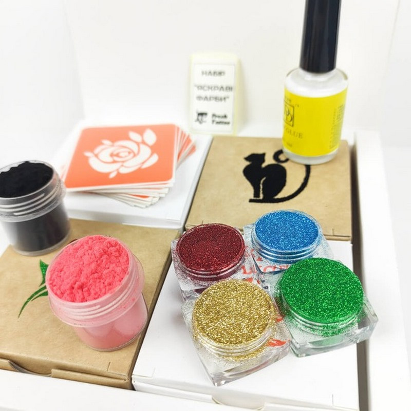 Подарочный набор для био-тату «Яркие краски» gift-set-jaskravi-farbi опт, дропшиппинг