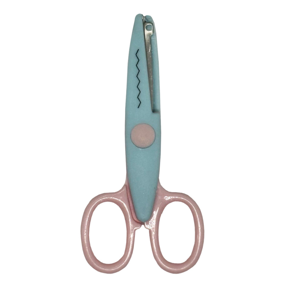Дитячі ножиці 80685(Turquoise-Pink) з фігурним лезом - гурт(опт), дропшиппінг