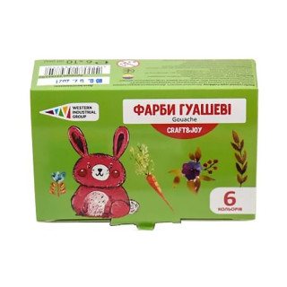 Детские гуашевые краски "Graft&Joy" 221031/Cr 6 цветов, по 10 мл
