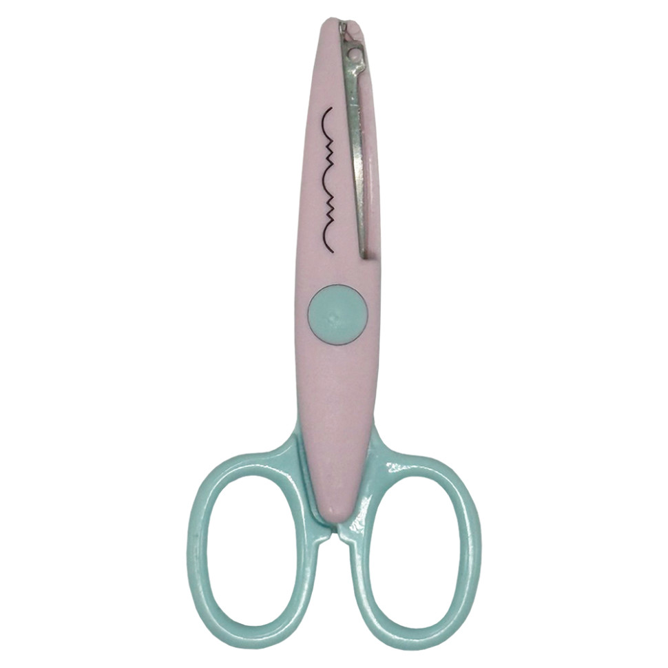 Ножницы детские 80685(Pink-Turquoise) с фигурным лезвием опт, дропшиппинг