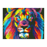 Алмазная мозаика "Радужный лев" EJ1232, 40х30 см