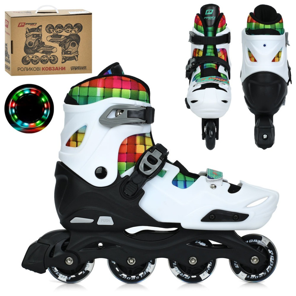 Дитячі розсувні ролики A4159-L-W, розмір 39-42 - гурт(опт), дропшиппінг 