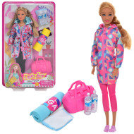 Дитяча лялька Спортсменка DEFA 8477 сумочка, килимок для йоги, 2 пляшки води