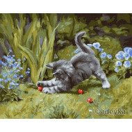 Картина по номерам "Игривый котенок" Идейка KHO4251 40х50 см