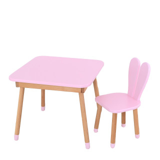 Дитячий стіл 04-025R-TABLE зі стільчиком, рожевий