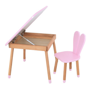 Дитячий стіл 04-025R-TABLE зі стільчиком, рожевий